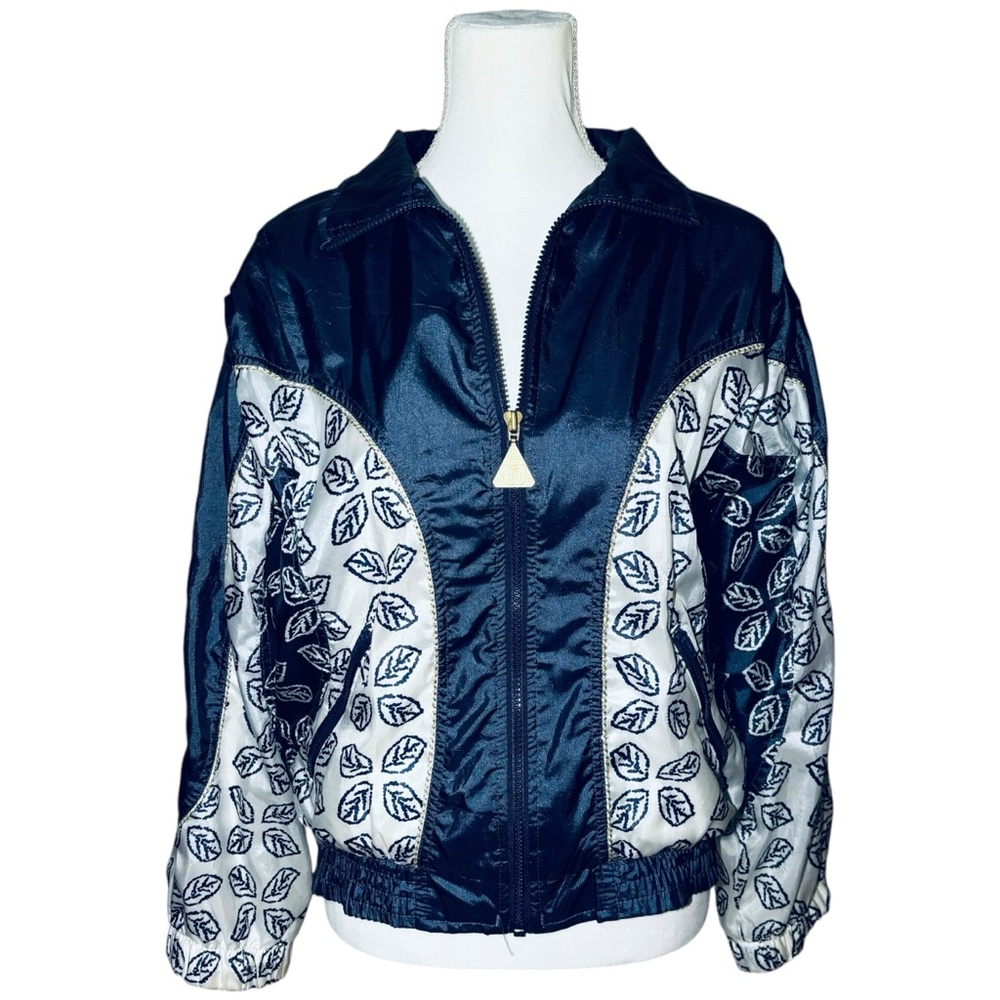 Wilson Size Small Vintage Windbreaker Leaves Leaf Bomber Jacket Coat Full Zip